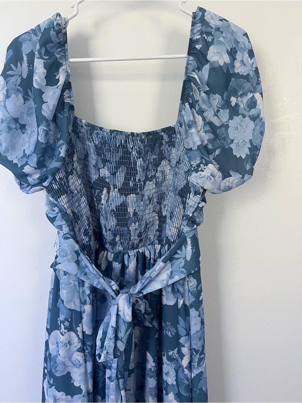 Altar’d State XL Blue Floral Maxi Dress with Puff Sleeves - Picture 8 of 14